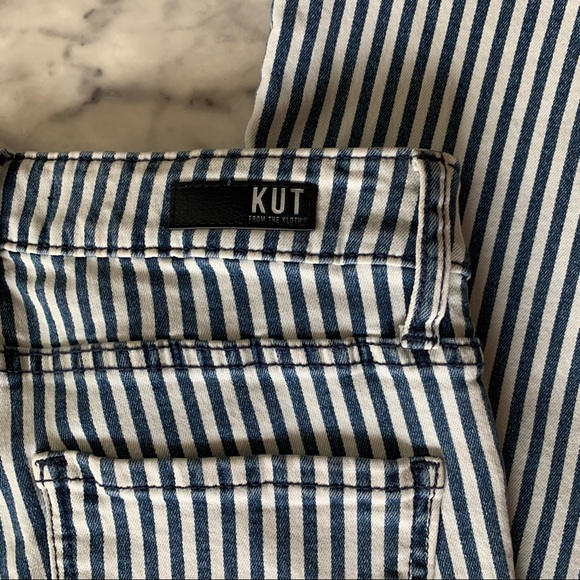 NEW KUT Railroad Stripe HighRise Ankle Flare Jeans - Picture 9 of 11